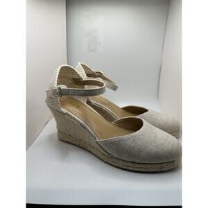 J. Crew Jute Wedge Spring Sandals Closed Toe Espadrille Office Day Night Sz 7.5